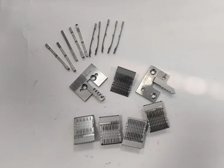 Connector stamping die blade insert set + formed contact blades (wire EDM), view 3