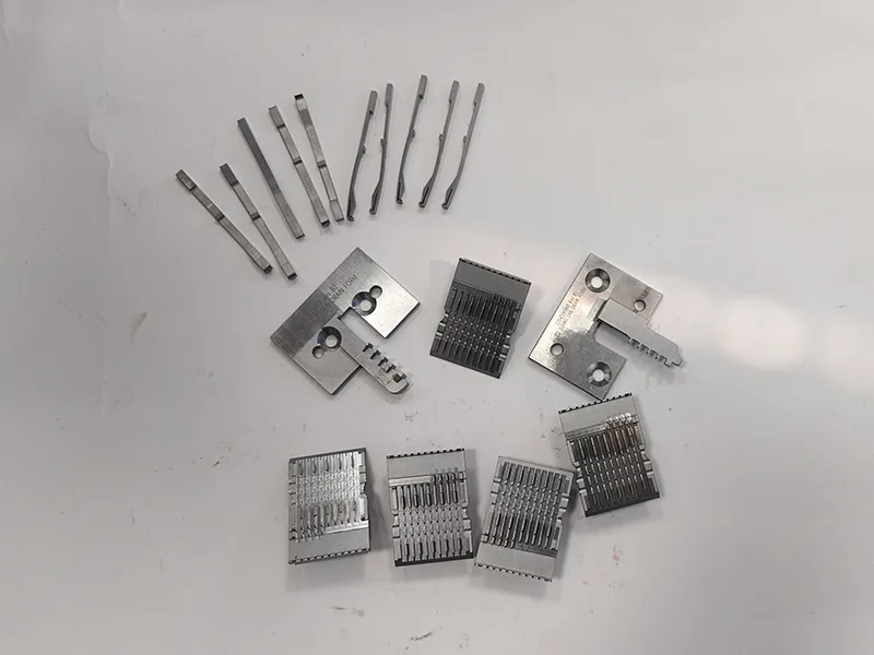 Connector stamping die blade insert set + formed contact blades (wire EDM), view 3